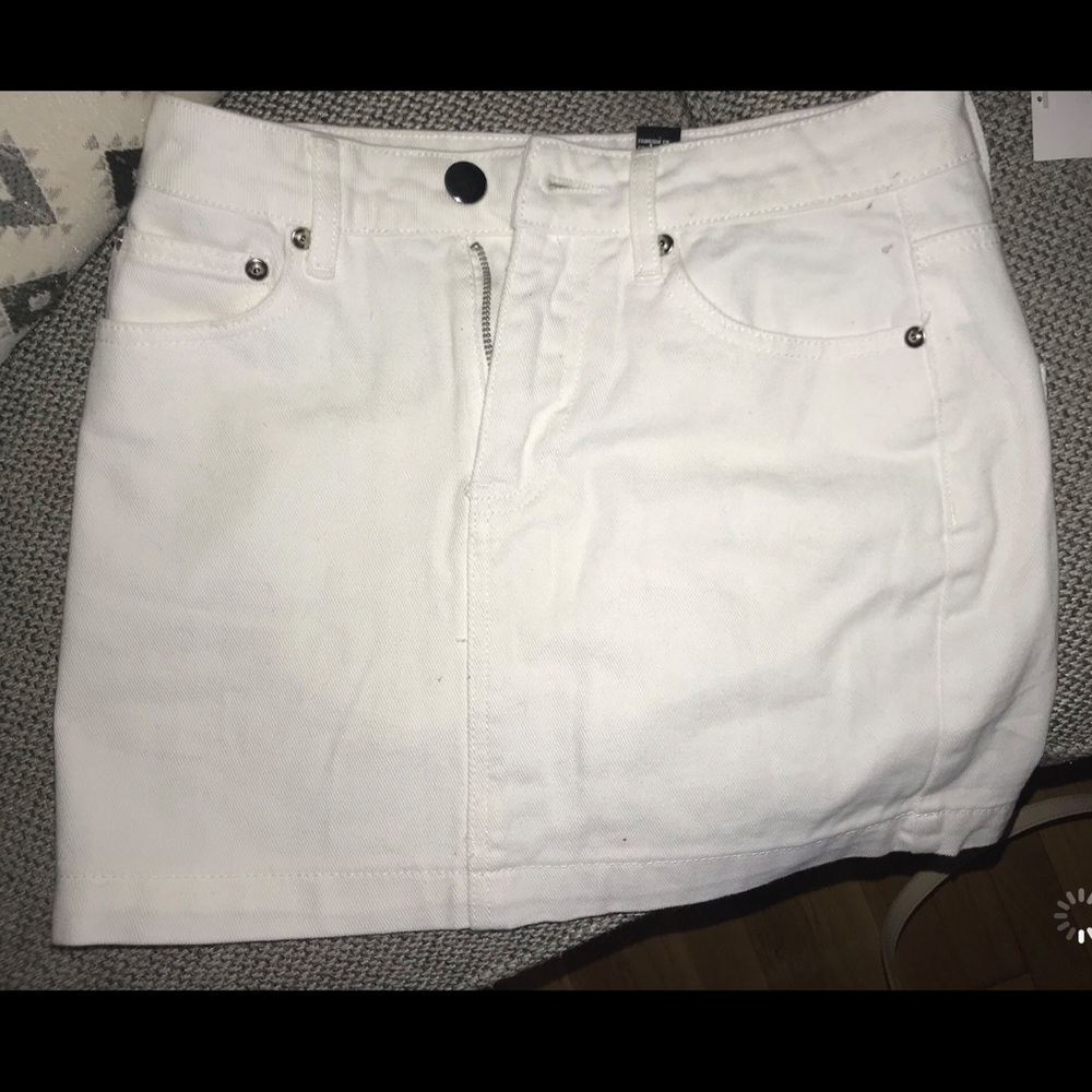 NWT white denim skirt
